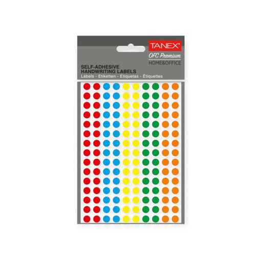 Picture of SELF-ADHESIVE LABELS CIRCLE MIX 8X8MM 5 SHEETS